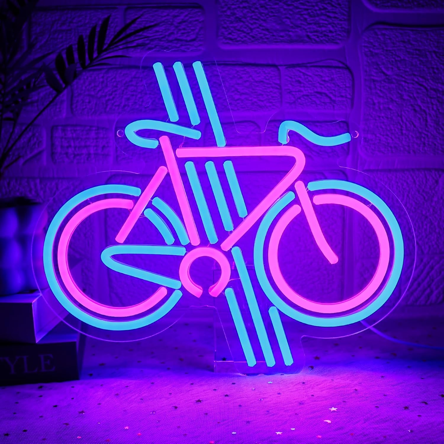 Home Gym Neon Sign - Fahrrad-Neonschild, dimmbar, Fahrrad-LED-Neonlicht für Schlafzimmer, Fitness,