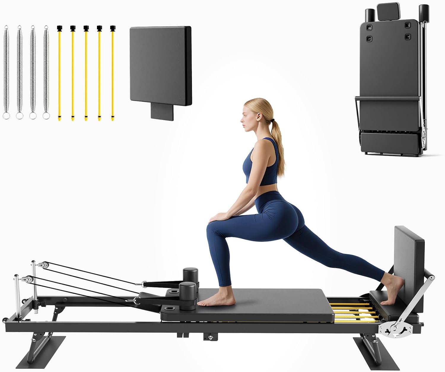 Home Gym Equipment Set - Faltbare Pilates-Reformer-Maschine, Fitnessgerät für das Heimtraining,